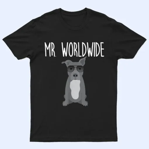Worldwide Dog Traveler Cute Funny Pit Bull Dog T Shirt