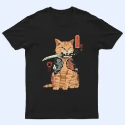 Yakuza Cat Japanese Samurai Sword Katana Japan Tiger Tattoo T Shirt