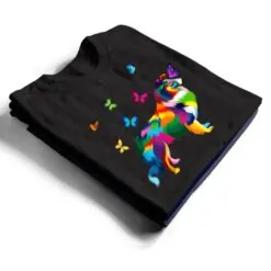 colored Sheltie colorful Shetland Sheepdog butterflies T Shirt colored Sheltie colorful Shetland Sheepdog butterflies T Shirt