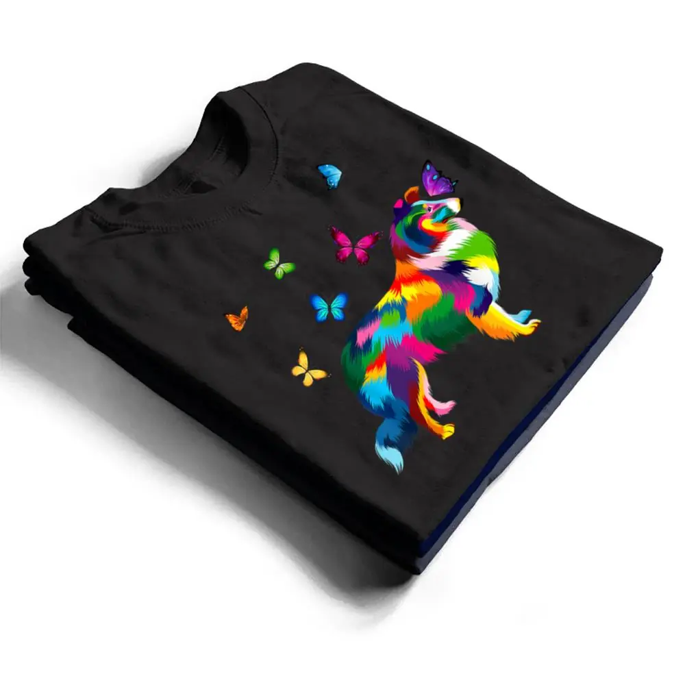 colored-Sheltie-colorful-Shetland-Sheepdog-butterflies-T-Shirt-1 colored Sheltie colorful Shetland Sheepdog butterflies T Shirt
