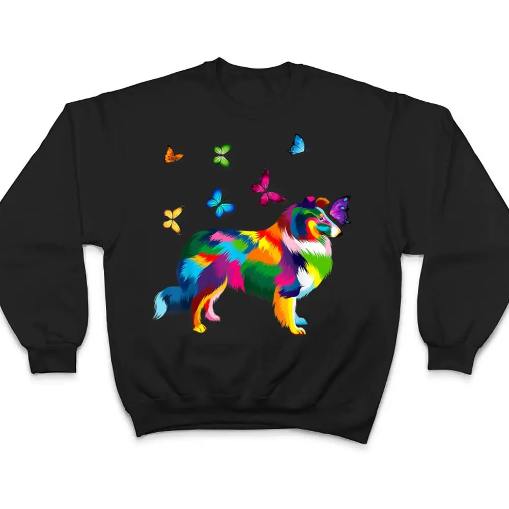 colored-Sheltie-colorful-Shetland-Sheepdog-butterflies-T-Shirt-4 colored Sheltie colorful Shetland Sheepdog butterflies T Shirt