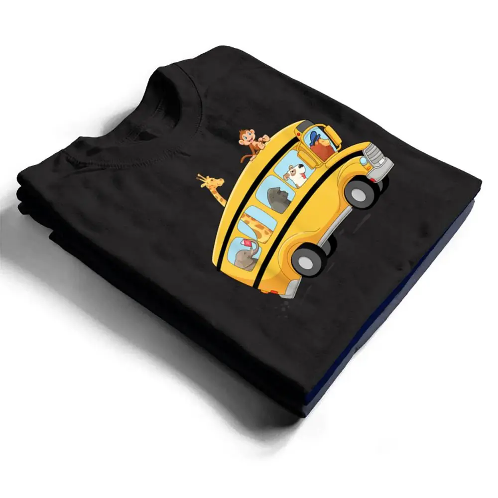 Dog and Monkey in a School Bus Funny T Shirt Dog and Monkey in a School Bus Funny T Shirt