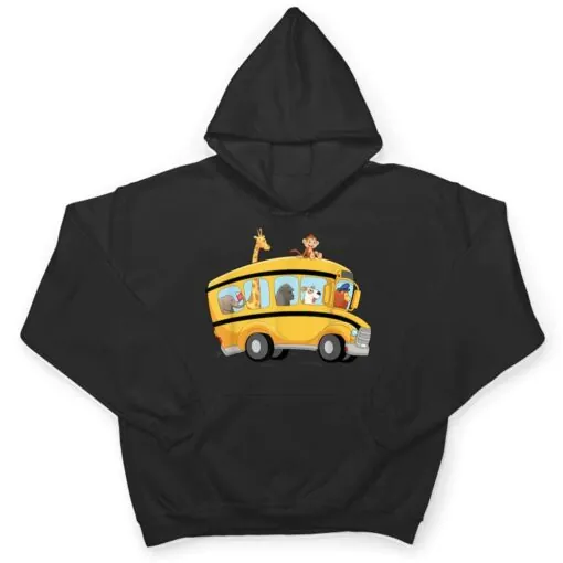 lion,Dog and Monkey in a School Bus Funny T Shirt