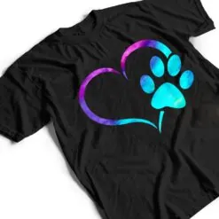 purple Cyan turquoise Dog Paw Print heart For Dogs Lover T Shirt purple Cyan turquoise Dog Paw Print heart For Dogs Lover T Shirt