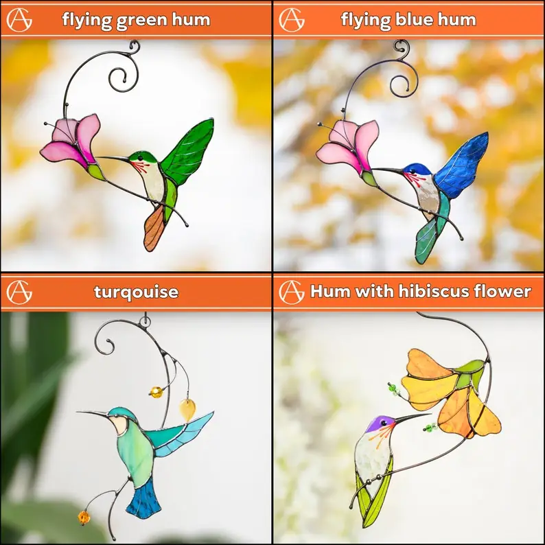 16555624-r-il-2cabff-6120489628-il_794xN.6120489628_8ceu Hummingbird stained glass bird suncatcher Mom gifts Modern stained glass window hangings Custom stained glass flower suncatcher