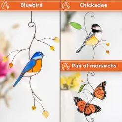 Hummingbird stained glass bird suncatcher Mom gifts Modern stained glass window hangings Custom stained glass flower suncatcher Hummingbird stained glass bird suncatcher Mom gifts Modern stained glass window hangings Custom stained glass flower suncatcher