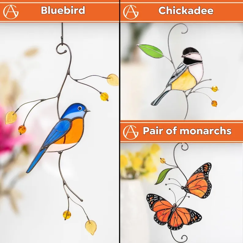 16555624-r-il-73ff22-6658353869-il_794xN.6658353869_siz5 Hummingbird stained glass bird suncatcher Mom gifts Modern stained glass window hangings Custom stained glass flower suncatcher