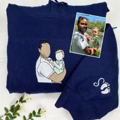 Family Reunion, Custom Embroidered Portrait Sweatshirt From Photo, Embroidery Shirt for Daddy, Christmas Embroidered Family Shirt Family Reunion, Custom Embroidered Portrait Sweatshirt From Photo, Embroidery Shirt for Daddy, Christmas Embroidered Family Shirt