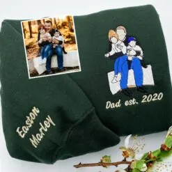 Family Reunion, Custom Embroidered Portrait Sweatshirt From Photo, Embroidery Shirt for Daddy, Christmas Embroidered Family Shirt Family Reunion, Custom Embroidered Portrait Sweatshirt From Photo, Embroidery Shirt for Daddy, Christmas Embroidered Family Shirt