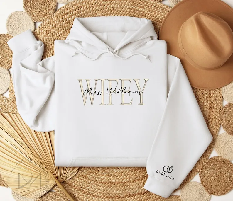 30723303-r-il-fb9ee7-5770909064-il_794xN.5770909064_btm4 Personalized Embroidered Wifey Hoodie | Custom Name Hoodie | Bridal Hoodie Gift | Engagement Hoodie | Gift for New Bride